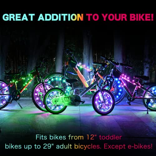 Purple Bike Wheel Lights Pack of 2 LED Spoke Lights Waterproof Cycling Safety Decoration