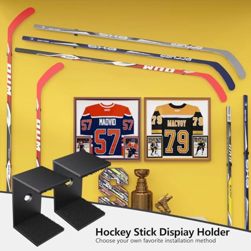 4 Pack Hockey Stick Wall Mount Holders Display Rack Organizer Storage