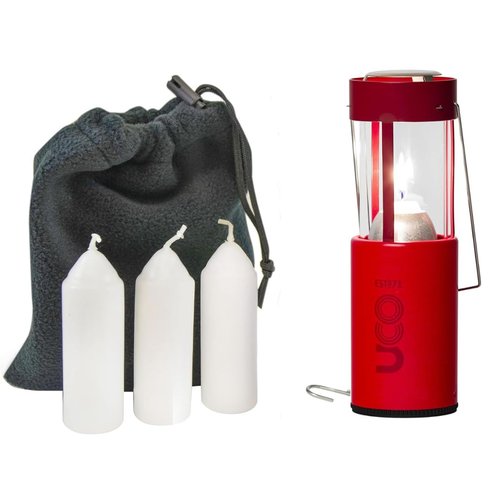 UCO Original Candle Lantern Value Pack with 3 Candles and Storage Bag, Original Size, Powder Coated, Volcano