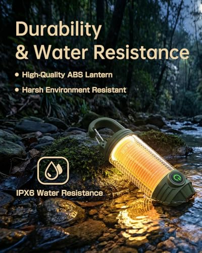 LED Camping Lantern with 1500LM & 3-in-1 Light - Gray