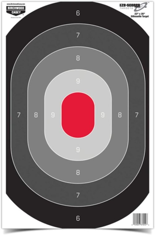 Birchwood Casey 23" x 35" Eze-Scorer Silhouette Oval Shoot-Up Brilliant White Paper Targets for Indoor and Outdoor Use