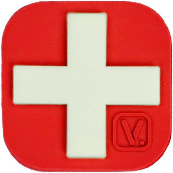VANQUEST 1-Inch Medical Cross 'Super-Lumen' Glow-in-The-Dark Patch