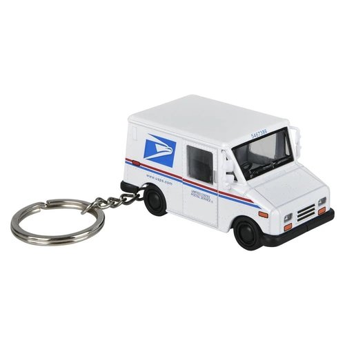 Zugar Land Diecast Pull Back Mini Postal Mail Carrier Truck Keychains (2 Pack) (2.5") Metal Post Office Truck with Pullback Motion. (2)
