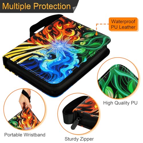 Small 4 Pocket Trading Card Binder with Removable Sleeves - Protect and Display Cards