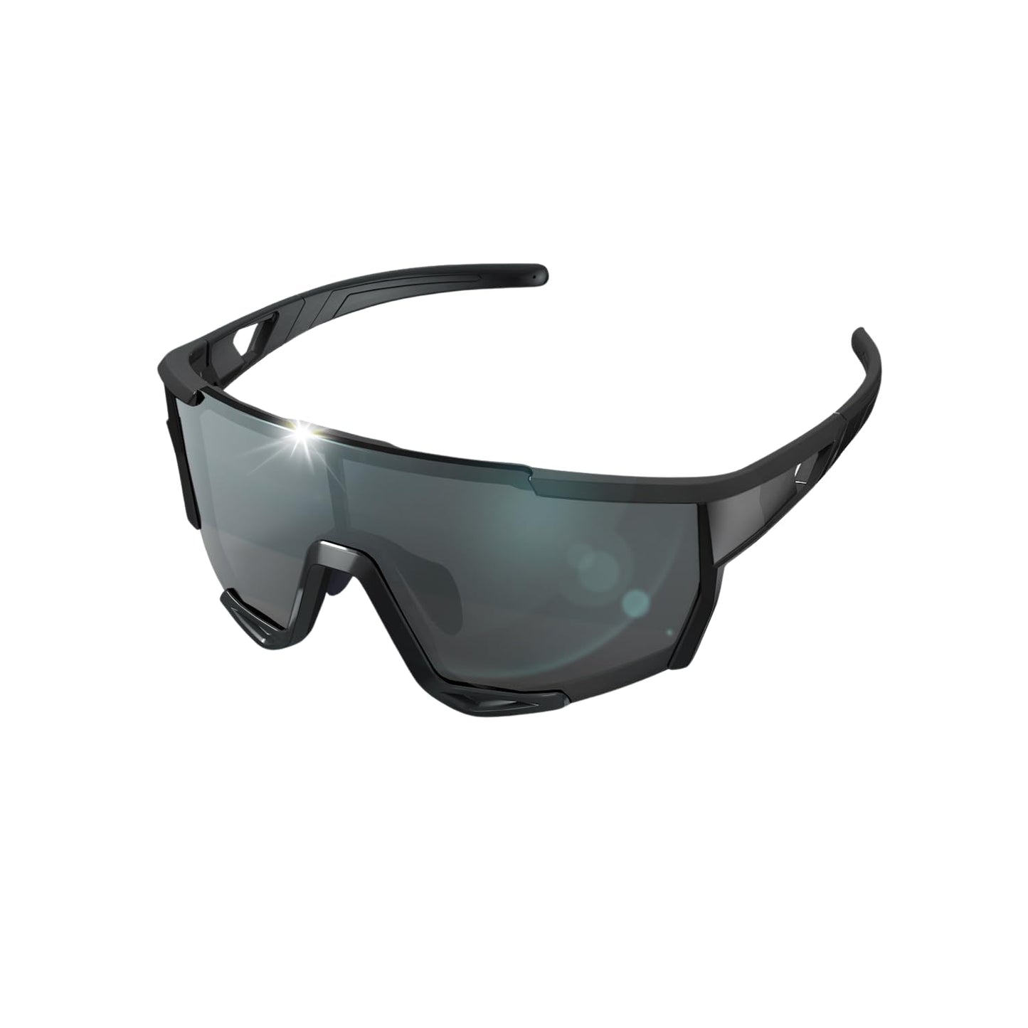 7 IN 1 Polarized Sports Sunglasses for Men Women, [UV400 Protection] [Removable Myopia Frame] Slim Fit Black Sunglasses for Running Baseball Driving Fishing Cycling