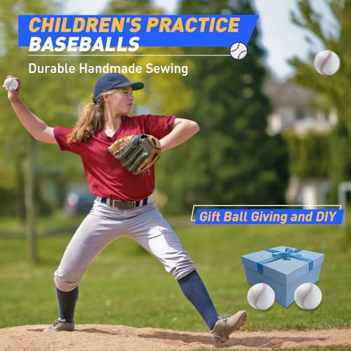 Hard Baseballs 3 Pack - Official Size 9 Inch for Youth & Adult Training