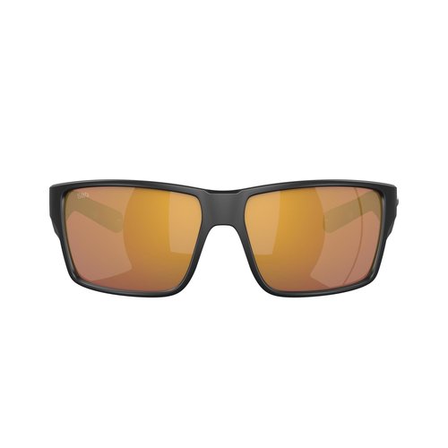 Costa Del Mar Sunglasses for Men - Reefton PRO Mens Polarized Sunglasses - Fishing, Boating & Beach UV Protection - Size 63 - Matte Black/Gold Mirror 580G