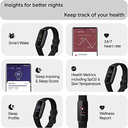 Fitbit Inspire 3 Health & Fitness Activity Tracker (Black) with Workout Intensity, Sleep Tracking, Heart Rate, S & L Bands, 3.3foot Charging Cable, Wall Adapter, Screen Protectors & PremGear Cloth