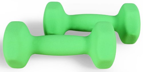 Signature Fitness Set of 2 Neoprene Dumbbell Hand Weights, Anti-Slip, Anti-roll, Hex Shape Colorful, 3-Pound Pair