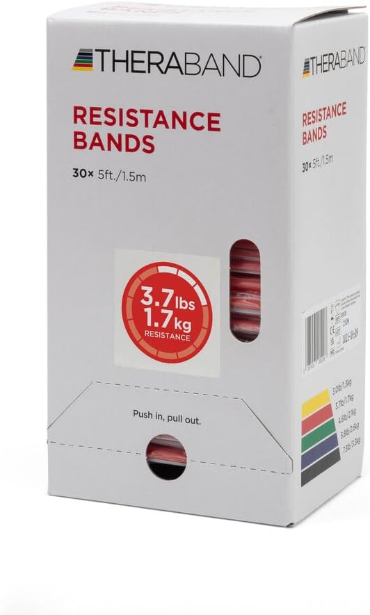 THERABAND Professional Resistance Bands - 5ft Latex Elastic for Home Workouts, Rehab & Pilates (15/30 Count)