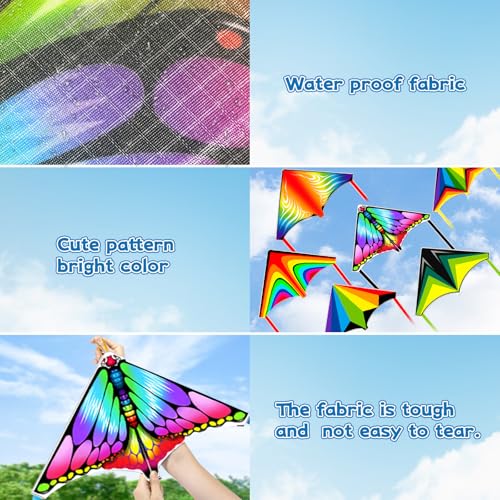 Butterfly Mini Kites for Kids Ages 3-12 - Easy to Fly Beach & Park Toys - 6 Pack