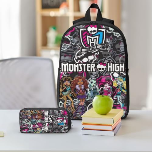 Suhciaobn Gothic Backpack with Lunch Box & Pencil Case - Color-1