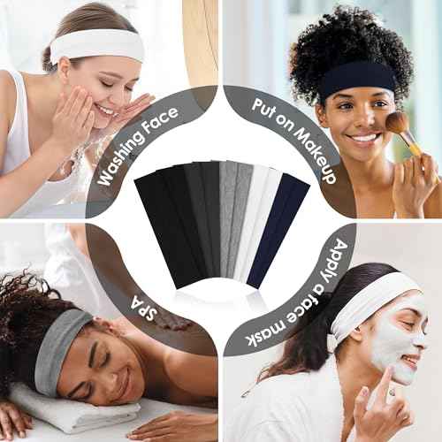 10 PCS Headbands for Women - Fashion Non Slip Cotton Headbands for Women and Men Perfect for Sports and Outdoor Activities in Summer,Including Running, Yoga, Cycling, Gym Workouts