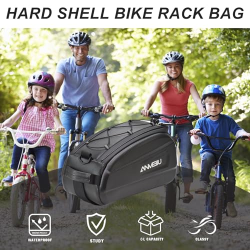 Waterproof Bike Rack Bag 6L Pannier with Rain Cover & Installation Straps