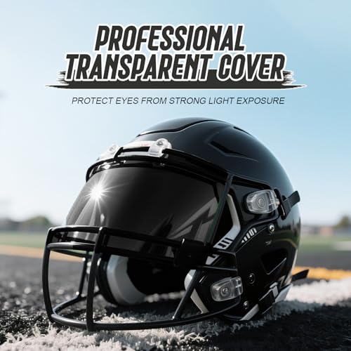 Football Helmet Visor for Mouth Guard Sports Safety - Shatterproof Universal Fit Youth/Adult Lens with QuickLock Clips | ASTM Certified, Hydrophobic Coating
