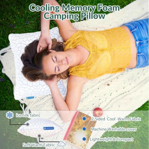 QUTOOL Cooling Camping Pillow with Support & Adjustable Loft - White (Variation of THIS listing)