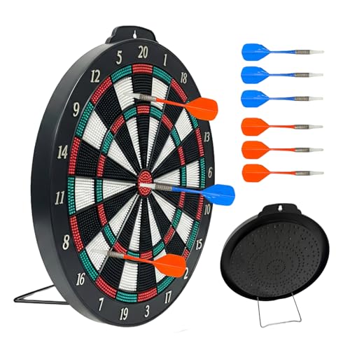 Portable Soft Tip Dartboard Set with Metal Stand - Indoor & Outdoor Play, Pets Friendly