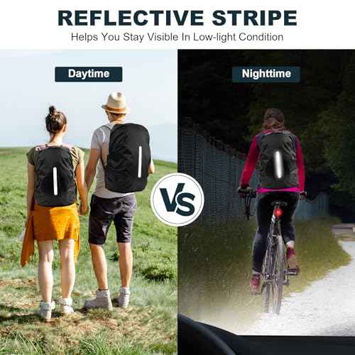 LAMA Waterproof Rain Cover for Backpack, Backpack Rain Cover with Reflective Strip and Antislip Cross Buckle Strap, Ultralight Compact Portable, for Cycling, Hiking, Camping, Traveling