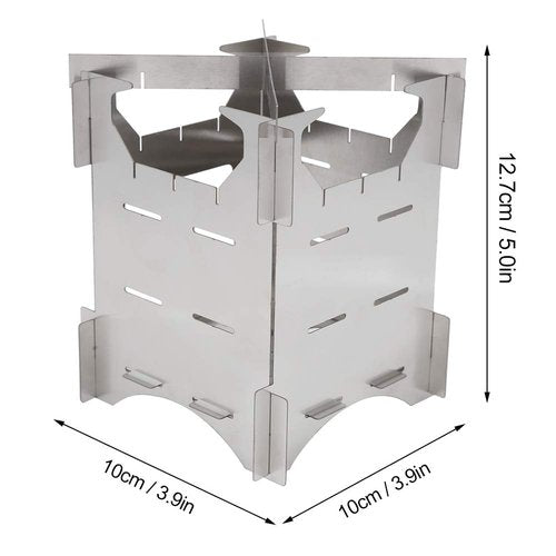 LIZEALUCKY Wood Burning Stove, Portable Stainless Steel Folding Backpacking Stove Mini Cooker for Outdoor Camping Travel Hiking Picnic Outdoor Dining Setfoldable Camping Stove