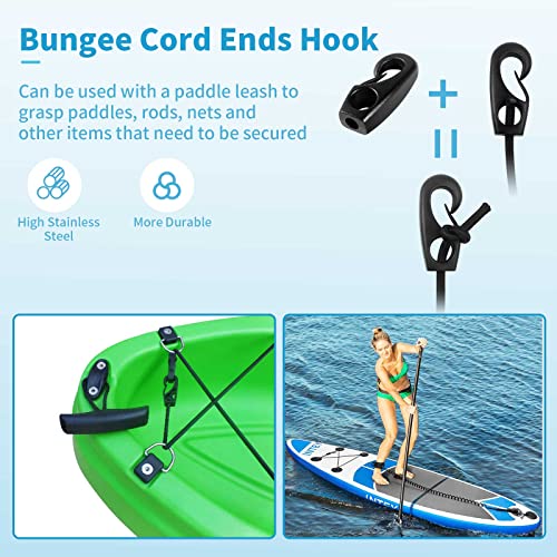 Kayak Deck Rigging Kit 8 Feet Bungee Cord with Hooks, Tie-Downs & Ends - Marine Grade
