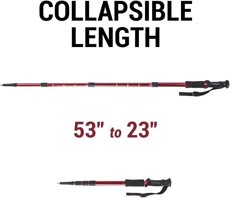 Adjustable 43" Shock-Resistant Trekking Pole & Hiking Staff - Crown Sporting Goods