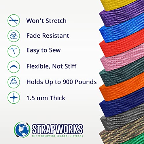 Heavy Duty Polypropylene Webbing - Black 3/4 Inch x 10 Yards Outdoor Gear Repair