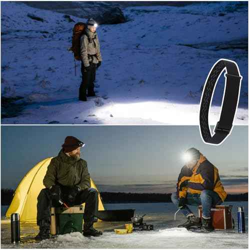 4pcs Elastic Headlamp Strap, Headlamp Band Replacement Head Lamp Comfort Belt Headlamp Headband Holder Headlamp Accessories Compatible with Black Diamond, Petzl, Princeton Tec, Fenix, Streamlight