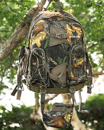 ALLBLESSED Waterproof Hunting Backpack for Bow Rifle with Binocular Harness Chest Pack for Gun and Bow Holder duck Waterfowl hunting accessories