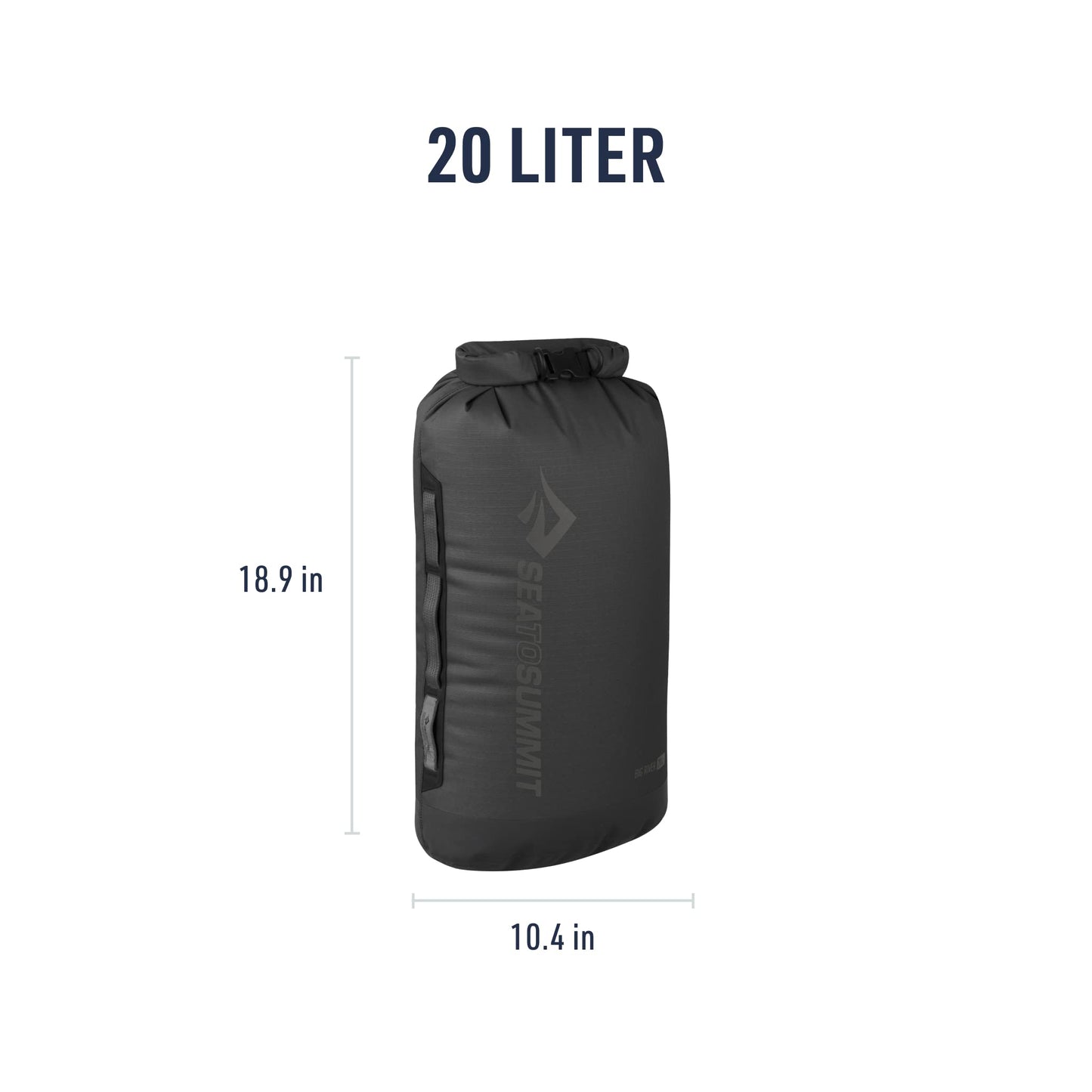 Sea to Summit Big River Dry Bag, Heavy-Duty Dry Storage, 20 Liter, Jet Black