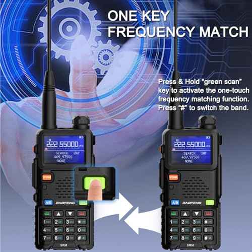 BAOFENG 5RM Ham Radio 10W Handheld Long Range 2 Way Radio UV-5R Upgraded Walkie Talkies, NOAA Weather Receiver, Type C Charging, 999CH Frequency Copy, Rechargeable 2500mAh Battery, Hiking Hunting Trip