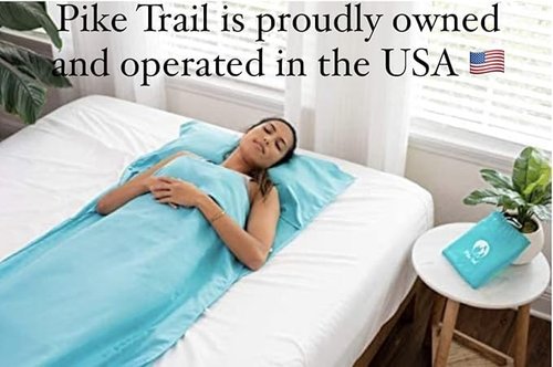 Pike Trail Sleeping Bag Liner – Travel and Camping Sheet, Lightweight and Compact Insert with Full Length Zipper and Guarantee (White Cloud, Medium, 82 in. L x 29 in. W Single Bed)
