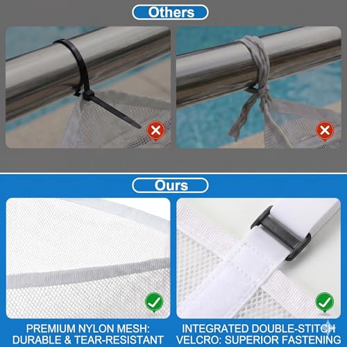 Poolside Mesh Storage Bags 1 Pack - Adjustable Straps Above Ground Pool Organizer