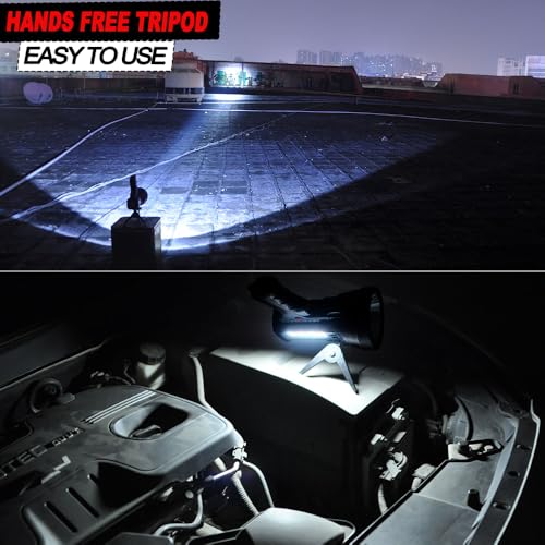 Rechargeable LED Spotlight with Red Lens, 2000 Lumens, 10,000mAh Battery, Tripod Included - Q953-RedLens