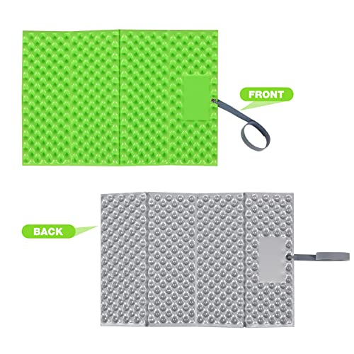Redcamp 2-Pack Foldable Foam Hiking Seat Pads with Egg-Nest Support - Green