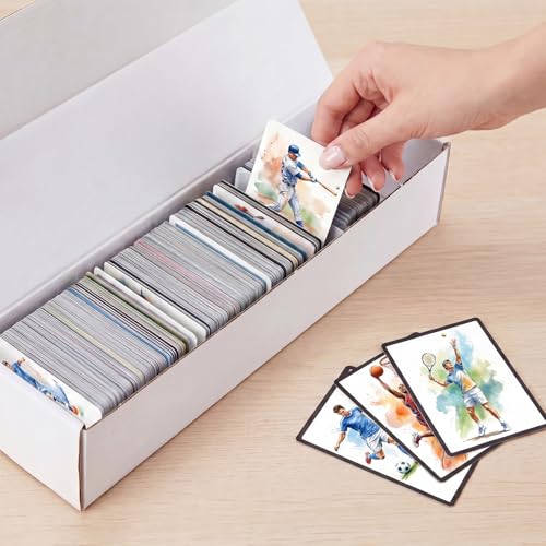 15 Pack White Trading Card Storage Boxes - Holds 400 Cards Each, 14.2x3.8x2.9 Inches