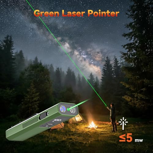 4-in-1 EDC Flashlight with Green Laser Pointer UV Light Red Strobe - Green Variation
