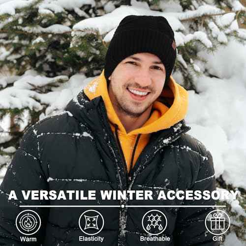 FZ FANTASTIC ZONE Winter Beanie Hats for Men Warm Knit Snow Ski Hat Skull Cap with Thick Fleece Lined Mens Gifts