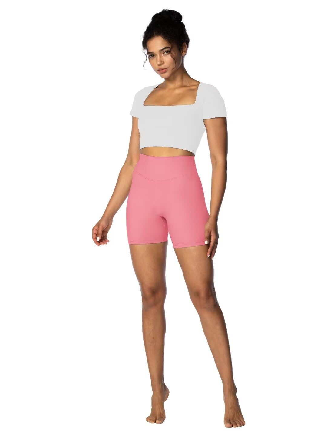 Sunzel Women's Invisible Butt Scrunch Shorts 4" Inseam Bubblegum Pink Medium