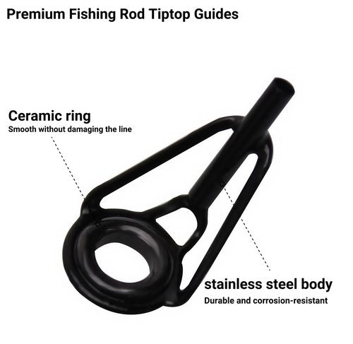 Houderrong Fishing Rod Repair Kit with 14 Sizes Rod Tips,Complete Supplies for Fishing Rod Tiptop Guides Replacement with Fishing Pole Eyelets and Wrapping Thread.