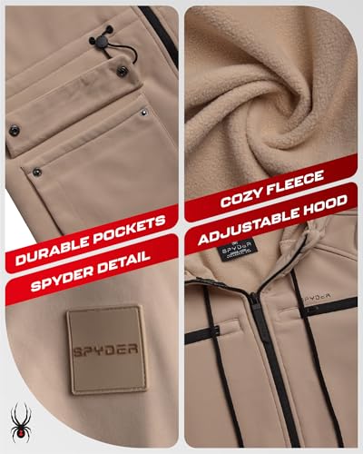 Women's Softshell Jacket Water Resistant Fleece Lined Clay Medium