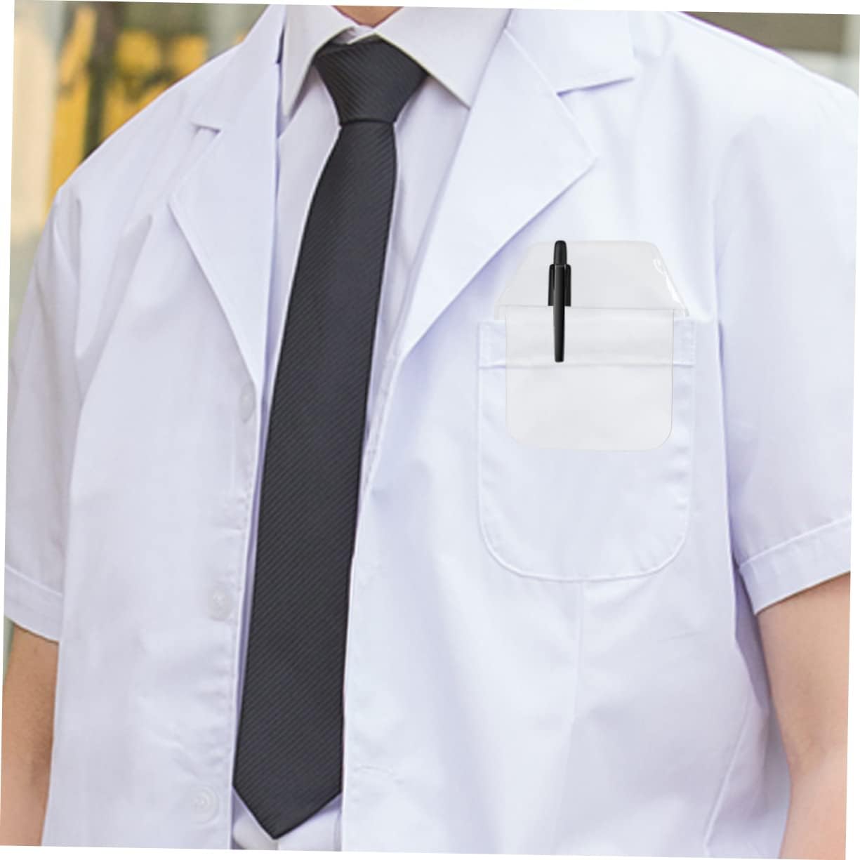 Pack of 20 Transparent PVC Pocket Protectors for Pen Leaks - Clear Pen Leak Protector for Doctors, Nurses, Lab Coats, and Office Supplies - Shirt Pocket Organizer