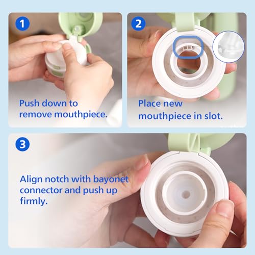 White BPA-Free Silicone Water Bottle Mouthpiece Replacement 3 Pack for Philips Gozero