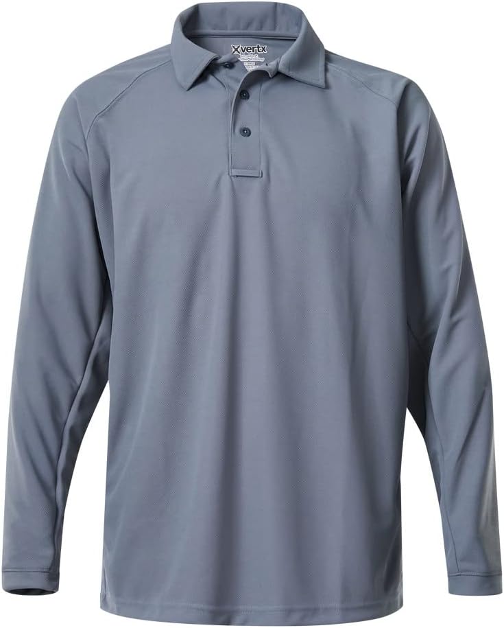 Vertx Mens Tactical Polo Shirt, Long Sleeve T-Shirt, Breathable, Tactical Clothing Gear, Police, Security, Relaxed Fit