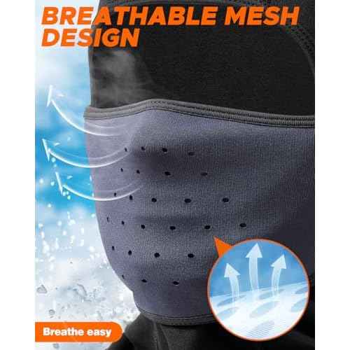 Winter Ski Mask Fleece Balaclava with Movable Deisgn for Men Women-Face Covering Mask for Cold Weather Skiing Motorcycle