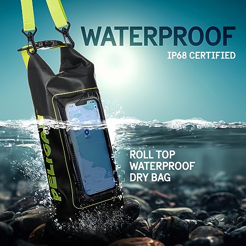 Pelican Marine Waterproof Dry Bag 2L with Phone Pouch Black Yellow - IP68
