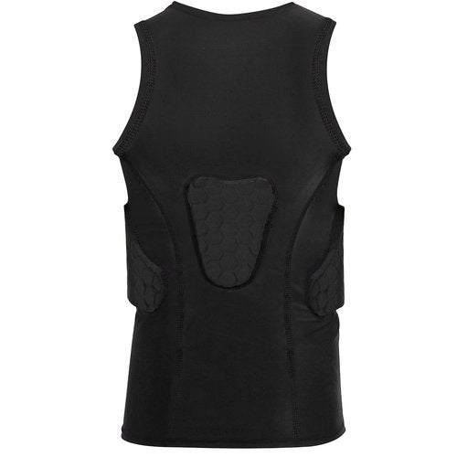 Dialudon Youth Padded Compression Vest Baseball Chest Protector Vest 4-Pads for Paintball Baseball Football Basketball Lacrosse