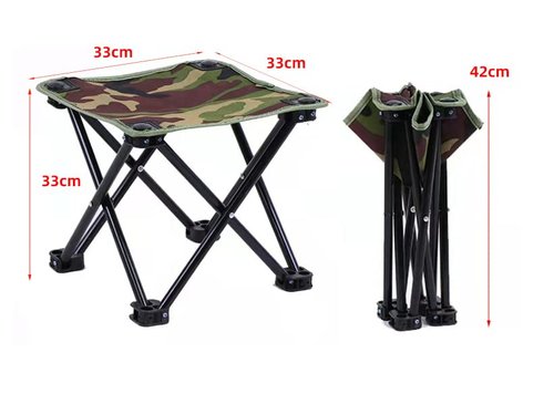 Qesonoo Mini Portable Folding Stool, Camping Fishing Stool for Adults Fishing Hiking Gardening and Beach with Carry Bag, Hold Up to 450lbs(Camouflage) (13" L x 13" W x 13" H)