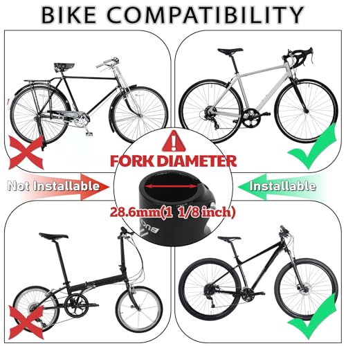 BUCKLOS Bike Stem Riser Extender MTB, 1-1/8" 28.6mm Bike Fork Stem, Handlebar Stem Aluminum Adapter for Mountain Bike, Road Bike, MTB, BMX