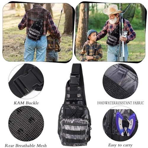 Fishing Tool Kit 397 Pcs with Waterproof Toolbox - Black Python Style