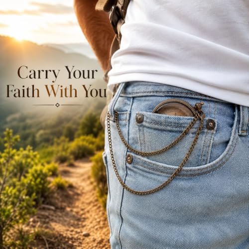 Christian Compass with Joshua 1:9 Scripture - Faith Gift for Men & Boys - Variation: Joshua 1:9